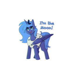 Size: 768x768 | Tagged: safe, artist:doodlepaintdraws, princess luna, pony, g4, female, filly, moon, moon costume, simple background, solo, transparent background, woona, younger