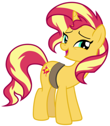Size: 1812x2082 | Tagged: safe, artist:famousmari5, sunset shimmer, pony, unicorn, equestria girls, equestria girls specials, g4, my little pony equestria girls: better together, my little pony equestria girls: forgotten friendship, cheerful, female, mare, simple background, solo, transparent background, vector
