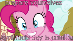 Size: 1920x1080 | Tagged: safe, edit, edited screencap, screencap, pinkie pie, earth pony, pony, fame and misfortune, g4, april fools, caption, faic, female, image macro, meme, out of context, pinkie fuel, solo