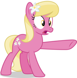 Size: 7000x7046 | Tagged: safe, artist:luckreza8, lily, lily valley, earth pony, pony, g4, slice of life (episode), absurd resolution, background pony, female, flower, flower in hair, lily (flower), mare, open mouth, scene interpretation, show accurate, simple background, solo, transparent background, vector