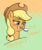 Size: 1198x1438 | Tagged: safe, artist:z-y-c, applejack, earth pony, pony, g4, applejack's hat, blushing, cowboy hat, female, food, hat, ice cream, mare, solo, spoon