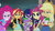 Size: 1920x1080 | Tagged: safe, screencap, applejack, pinkie pie, sci-twi, sour sweet, spike, spike the regular dog, sunset shimmer, twilight sparkle, dog, equestria girls, g4, my little pony equestria girls: friendship games, canterlot high, dreamworks face, smiling, smirk