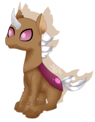 Size: 1446x1856 | Tagged: safe, artist:spokenmind93, oc, oc only, changeling, weedle, adoptable, brown changeling, changeling oc, changelingified, pokémon, ponymon, redesign, shadow, signature, simple background, sitting, solo, species swap, transparent background