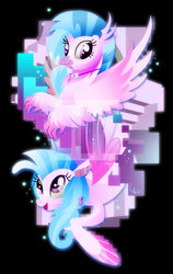 Size: 800x1266 | Tagged: safe, artist:ii-art, silverstream, classical hippogriff, hippogriff, seapony (g4), g4, school daze, design, female, seapony silverstream, shirt design, solo, stairs