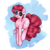 Size: 1024x1024 | Tagged: safe, artist:chloeprice228, pinkie pie, earth pony, pony, g4, :p, abstract background, airborne, cute, female, jumping, looking at you, simple background, smiling, solo, starry eyes, tongue out, transparent background, wingding eyes