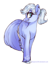 Size: 1024x1278 | Tagged: safe, artist:chloeprice228, oc, oc only, earth pony, pony, aside glance, cloven hooves, female, looking at you, mare, ponytail, simple background, smiling, smirk, solo, transparent background, unshorn fetlocks, walking