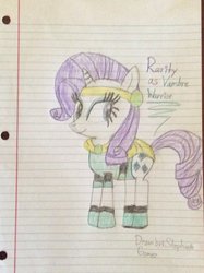Size: 1024x1371 | Tagged: safe, artist:stephgomz04, rarity, pony, g4, female, lined paper, mighty magiswords, solo, traditional art, vambre, vambre warrior