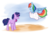 Size: 1024x671 | Tagged: safe, artist:chloeprice228, rainbow dash, twilight sparkle, pegasus, pony, unicorn, friendship is magic, g4, my little pony: friendship is magic, annoyed, cloud, duo, duo female, female, frizzy hair, glare, mare, scene interpretation, simple background, transparent background, twilight poofle, twilight sparkle is not amused, unamused, unicorn twilight