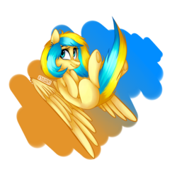 Size: 1024x1024 | Tagged: safe, artist:chloeprice228, oc, oc only, oc:mint, pegasus, pony, abstract background, blank flank, cute, female, flying, mare, simple background, solo, transparent background, windswept tail