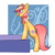 Size: 1024x1024 | Tagged: safe, artist:chloeprice228, oc, oc only, oc:kenny, earth pony, pony, abstract background, art trade, cute, female, mare, open mouth, solo