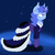 Size: 3732x3704 | Tagged: safe, artist:paskanaakka, derpibooru exclusive, oc, oc only, oc:midnight dew, pony, unicorn, clothes, colored hooves, dress, ear fluff, female, grumpy, high res, horn, mare, night, nose wrinkle, pony oc, solo, stars, unicorn oc, unshorn fetlocks