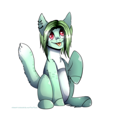 Size: 1024x1024 | Tagged: safe, artist:chloeprice228, oc, oc only, pony, behaving like a cat, behaving like a dog, cute, female, looking up, mare, raised hoof, simple background, sitting, smiling, solo, tongue out, transparent background