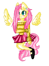 Size: 172x235 | Tagged: safe, artist:chloeprice228, fluttershy, anthro, g4, blushing, clothes, female, floating wings, flying, shy, simple background, solo, transparent background