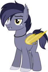 Size: 1291x1912 | Tagged: safe, artist:crystalponyart7669, oc, oc only, oc:lunar note, bat pony, pony, colored wings, ear piercing, earring, jewelry, male, piercing, simple background, solo, stallion, transparent background