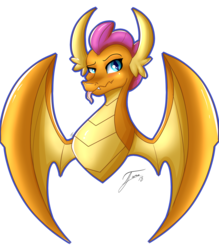 Size: 1528x1747 | Tagged: safe, artist:nexcoyotlgt, smolder, dragon, g4, school daze, blushing, dragon wings, dragoness, fangs, female, looking at you, signature, simple background, solo, tongue out, transparent background, wings