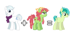 Size: 1600x800 | Tagged: safe, edit, double diamond, sandbar, tree hugger, earth pony, pony, g4, my little pony: friendship is magic, school daze, female, headcanon, jossed, male, mare, stallion, transparent background