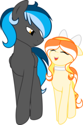 Size: 1416x2150 | Tagged: safe, artist:candysweets90240, oc, oc only, oc:candy sweets, oc:kepler, earth pony, pegasus, pony, bow, oc x oc, shipping, simple background, transparent background