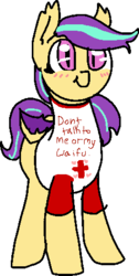 Size: 245x486 | Tagged: safe, artist:nootaz, derpibooru exclusive, nurse redheart, oc, oc:star shower, bat pony, g4, blushing, clothes, female, implied canon x oc, implied lesbian, implied shipping, looking at you, mare, shirt, simple background, smiling, transparent background