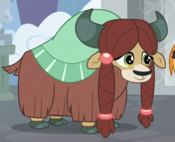 Size: 511x414 | Tagged: safe, screencap, yona, yak, g4, school daze, cloven hooves, cropped, female, solo focus