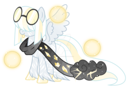 Size: 1600x1111 | Tagged: safe, artist:magicdarkart, oc, oc only, pony, clothes, cloud, female, glasses, lightning, mare, scarf, simple background, solo, tongue out, transparent background, watermark