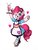 Size: 3024x4032 | Tagged: safe, artist:hosikawa, pinkie pie, earth pony, pony, coinky-dink world, eqg summertime shorts, equestria girls, g4, apron, clothes, cute, diapinkes, equestria girls ponified, female, heart, human pony pinkie pie, looking at you, mare, milkshake, one eye closed, ponified, roller skates, server pinkie pie, simple background, solo, tray, white background, wink