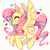 Size: 1661x1664 | Tagged: safe, artist:fawnshy, fluttershy, butterfly, pegasus, pony, g4, butterfly on nose, cute, ear fluff, eyes closed, female, heart, hoof heart, insect on nose, leg fluff, mare, profile, shyabetes, simple background, smiling, solo, spread wings, white background, wing fluff, wings