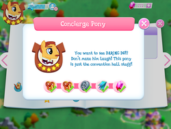 Size: 2048x1536 | Tagged: safe, gameloft, keykeeper concierge, pony, g4, my little pony: magic princess, game, game screencap, introduction card