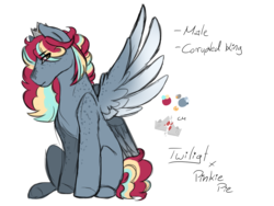 Size: 1600x1200 | Tagged: safe, artist:jaysey, oc, oc only, pegasus, pony, crown, jewelry, magical lesbian spawn, male, offspring, parent:pinkie pie, parent:twilight sparkle, parents:twinkie, regalia, simple background, solo, spread wings, stallion, transparent background, wings