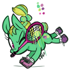Size: 1055x1033 | Tagged: safe, artist:lavendire, oc, oc only, oc:rally racquet, pony, mouth hold, solo, sports, tennis