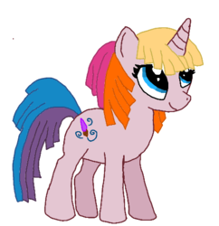 Size: 480x496 | Tagged: safe, artist:chromacatto, toola-roola, pony, g3, g3.5, g4, female, g3.5 to g4, generation leap, simple background, solo, transparent background, unicorn toola roola