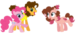 Size: 1008x444 | Tagged: safe, artist:puffydashie01, cheese sandwich, pinkie pie, oc, oc:cotton gum, earth pony, pony, g4, base used, female, male, mare, offspring, parent:cheese sandwich, parent:pinkie pie, parents:cheesepie, ship:cheesepie, shipping, simple background, straight, transparent background