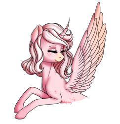 Size: 2917x3000 | Tagged: safe, artist:deltahedgehog, oc, oc only, alicorn, pony, curved horn, eyes closed, freckles, high res, horn, simple background, smiling, solo, transparent background