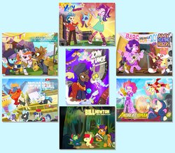 Size: 1200x1050 | Tagged: safe, artist:pixelkitties, aunt holiday, auntie lofty, bon bon, bright mac, discord, fancypants, fluttershy, hayseed turnip truck, hoity toity, indigo zap, iron will, mare do well, pharynx, pinkie pie, princess cadance, princess celestia, sassy saddles, starlight glimmer, sweetie drops, thunderlane, welcome inn, oc, alicorn, changedling, changeling, draconequus, earth pony, frog, griffon, pegasus, pony, rabbit, unicorn, equestria girls, g4, airship, amy keating rogers, andrea libman, animal, artist interpretation, avengers: infinity war, babs bunny, babscon, babscon 2018, bathtub, bill newton, canterlot, canterlot high, cellular peptide cake (with mint frosting), clothes, coco (disney movie), cosplay, costume, crossdressing, crossover, doctor strange, electric guitar, female, food, guitar, hera syndulla, infinity gauntlet, iron man, jewelry, john de lancie, kelly sheridan, lesbian, magic, male, marco diaz, mare, marvel, marvel cinematic universe, musical instrument, name pun, nicole dubuc, pixelkitties' brilliant autograph media artwork, plushie, pointy ponies, ponysona, prince pharynx, princess pony head, q, ship:lofty day, shipping, stallion, star butterfly, star trek, star trek: the next generation, star vs the forces of evil, star wars, star wars rebels, taco, thanos, the rocketeer, tiny toon adventures, trevor devall, ukulele, voice actor joke, wall of tags, wand, zeppelin