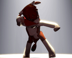 Size: 900x720 | Tagged: safe, artist:fishimira, arizona (tfh), cow, them's fightin' herds, 3d, animated, bandana, bipedal, cloven hooves, community related, dancing, female, source filmmaker