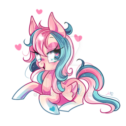 Size: 600x600 | Tagged: safe, artist:ipun, oc, oc only, oc:fantasy heart, pegasus, pony, female, heart, heart eyes, mare, prone, simple background, solo, transparent background, watermark, wingding eyes