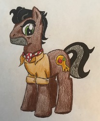 Size: 2376x2854 | Tagged: safe, artist:bozzerkazooers, doctor caballeron, earth pony, pony, g4, high res, male, solo, stallion, traditional art