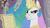 Size: 640x360 | Tagged: safe, edit, screencap, princess celestia, g4, my little pony: friendship is magic, the crystal empire, bitchlestia, crystal empire, deepdream, quill, scroll