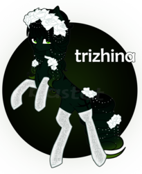 Size: 1024x1249 | Tagged: safe, artist:bastet-catmew, oc, oc only, oc:trizhina, earth pony, pony, female, floral head wreath, flower, mare, solo, watermark