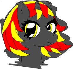 Size: 1113x1061 | Tagged: safe, artist:jimmy draws, oc, oc only, oc:fireice, pony, unicorn, bust, female, looking at you, mare, portrait, smiling, solo