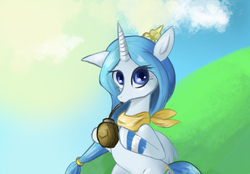 Size: 1070x746 | Tagged: safe, artist:colochenni, oc, oc only, oc:princess argenta, alicorn, pony, alicorn oc, argentina, bandana, bendy straw, drawthread, drink, drinking, drinking straw, female, hoof hold, mare, mate, nation ponies, ponified