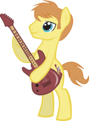 Size: 2210x3012 | Tagged: safe, artist:inkandmystery, earth pony, pony, g4, bipedal, guitar, high res, musical instrument, ricky wilson, simple background, the b-52s, transparent background