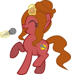 Size: 2228x2348 | Tagged: safe, artist:inkandmystery, pony, unicorn, g4, glowing horn, high res, horn, kate pierson, magic, microphone, raised hoof, simple background, solo, telekinesis, the b-52s, transparent background
