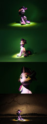 Size: 800x2088 | Tagged: safe, artist:dustysculptures, starlight glimmer, pony, unicorn, g4, female, sad, scared, sculpture, sitting, solo, traditional art