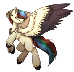 Size: 842x818 | Tagged: safe, artist:umiimou, oc, oc only, oc:swift melody, pegasus, pony, colored wings, male, multicolored wings, simple background, solo, stallion, transparent background