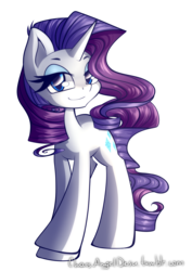Size: 1061x1500 | Tagged: safe, artist:chaosangeldesu, part of a set, rarity, pony, unicorn, g4, eyeshadow, female, lidded eyes, looking at you, makeup, mare, simple background, smiling, solo, transparent background