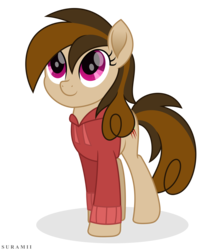 Size: 4917x6000 | Tagged: safe, artist:suramii, oc, oc only, oc:cupcake slash, earth pony, pony, absurd resolution, clothes, cute, female, mare, movie accurate, ocbetes, simple background, solo, sweater, transparent background, wubcake