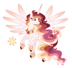 Size: 1024x962 | Tagged: safe, artist:darlyjay, oc, oc only, oc:askella, alicorn, hybrid, pony, female, interspecies offspring, mare, offspring, parent:discord, parent:princess celestia, parents:dislestia, simple background, solo, transparent background, watermark