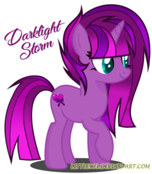 Size: 1301x1484 | Tagged: safe, artist:little903, oc, oc only, oc:darklight storm, pony, unicorn, female, magical lesbian spawn, mare, offspring, parent:tempest shadow, parent:twilight sparkle, parents:tempestlight, simple background, solo, transparent background