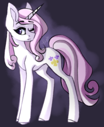 Size: 1389x1700 | Tagged: safe, artist:dustyonyx, fleur-de-lis, pony, unicorn, g4, female, mare, one eye closed, solo