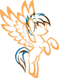 Size: 2926x3869 | Tagged: safe, artist:up1ter, oc, oc only, oc:revy, pegasus, pony, high res, lineart, minimalist, modern art, simple background, solo, transparent background